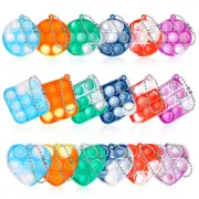 CAMTOA 12/18Pcs Mini Bubble Fidget Sensory Toys Set Pendant Gradual Change Colorful Anti-Anxiety Office Toys Funny Educa