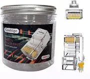 RJ45 Connectors, RJ45 Ends, 100-PACK Cat5 Cat5e RJ45 Connectors for Solid Wire and Standard Cable (Not Pass Through RJ45 Connectors)