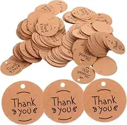Angoily 200pcs Paper Present Tags with Twine Blank Thank You Labels for Weddings Parties and DIY Crafts for Personalization and Creative Projects