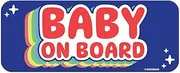 GEEKBEAR [Signature] Baby on Board Car Magnet - Rainbow Line - Rectangular 8.7 x 3.5 in (1, Blue)