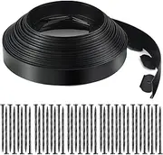 LINSHRY 40 FT Landscape Edging No Dig, 2 in.Tall Garden Edging Border with 48 Spikes, Flexible Plastic Lawn Edging for Landscaping Flower Bed Yard Pathway