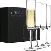Orrefors Helena 6.3 oz. Flute/Champagne Stems, 9" H, Set of 4 Glassware