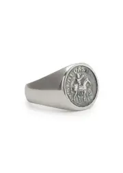 Tom Wood Coin Sterling Silver Signet Ring 60 (S 1/4)