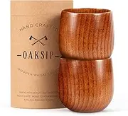 Oaksip The Original Wooden Bourbon Drinking Glass Bourbon Gifts for Men | Finished Wooden Old Fashioned Glass | Great Whiskey Gifts for Men, Dad, or Brother (2 Pack)