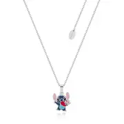 Couture Kingdom Disney Lilo & Stitch Heart Enamel Women Necklace 47cm Silver