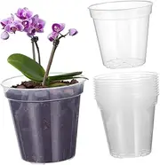 TOYANDONA 10 Pcs Clear Plastic Nursery Pots for Flowers Orchid Pots with Drainage Holes Durable Indoor Plant Containers for Home and Garden Decor