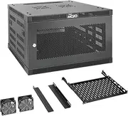 Tecmojo 6U Wall Mount Rack, 23.6 Inch Depth, Holds Up to 176 Lbs, Enclosed Wall Mount Rack Kit for 19 Inch Network, Server and AV Gear, Mesh Door