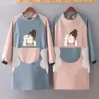 2Pcs Cartoon Hand-wipeable Cooking Apron Waterproof Cooking Cover Clothing Home