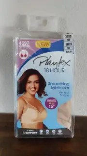Playtex Womens 18 Hour Smoothing Minimizer Wirefree Bra 4697 Beige 38DD