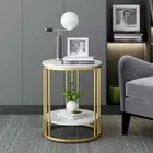 2 Tier Round Side Table Sofa End Coffee Table Living Room Desk Bedside Tables