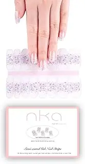 NKA Semi Cured Gel Nail Polish Strips, 16 Extra Long Double Ended Nail Stickers Wraps, UV Lamp Curing Gel Nail Strip, CONFETTI