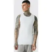 Mens White Tall Muscle Fit Vest