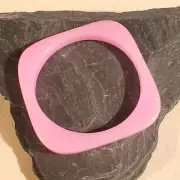 Light Pink Rounded Square New Vintage Y2K 90s Retro Structural Bangle Bracelet