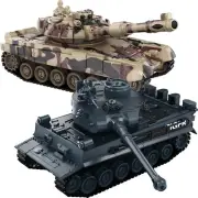 RC Tank Set,1/24 RC Battle Tank Set Toy Tanks with Life Indicators and Spray,...