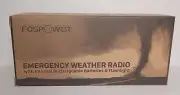 FosPower Solar Crank Radio For Emergency AM/FM Flashlight 2000mAh #FOSPWB-2376