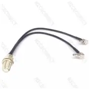 F Female to Y Type 2x CRC9 Male Splitter Combined Pigtail Cable RG174 25cm New