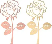 2 Pieces Metal Rose Bookmark, Hollow Metal Bookmark, Hollow Design Leaf Bookmark, Vintage Metal Book Marks for Book Lovers, Reader