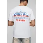 Mens White Regular Fit Monte Carlo Nautical T-Shirt