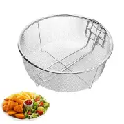 Stainless Steel Fry Baskets with Handle Deep Fryer Blanching Strainer Basket