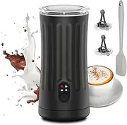 [Ovetedot] Milk Frother, 4-in-1 Milk Frother Electric, Hot and Cold Foam Maker and Milk Warmer with Temperature Control & Auto Shut-Off, Frother for Coffee, Latte, Cappuccino, Matcha(Black)