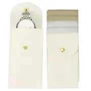 6 Pcs Leather Watch Pouch, Portable Watch Case, White/Silver/Gold