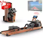 MR280PRO Oak Wood Water Rowing Machine 330Lbs Capacity Foldable Bluetooth