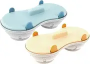 Microwave Egg Poacher, 2 Cavity Egg Steam Cooker with Lid, Dishwashable, Egg Maker Poached Egg Steamer Kitchen Gadget