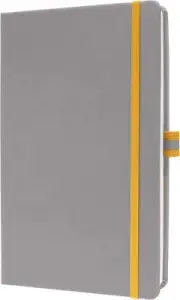 SIGEL LS101 linescape Notebook, lined, approx. A5, light grey, yellow, hardcover