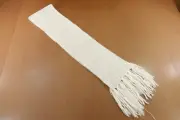 Idyllwind Miranda Lambert Womens White Shimmer Knit Fringe Trim Scarf NWT