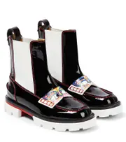 [Christian Louboutin Kids] Christian Louboutin Kids Poupetoboot patent leather boots UK 2 black