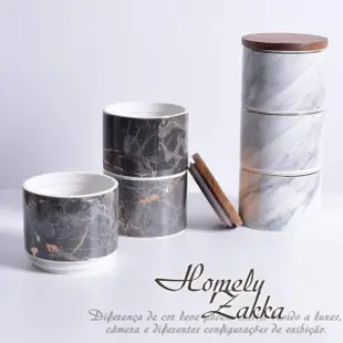 【Homely Zakka】北歐ins風輕奢大理石紋金邊三層帶蓋陶瓷密封罐/儲物罐/收納罐(2色任選)
