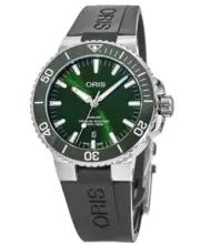 New Oris Aquis Date Green Dial Black Men's Watch 01 733 7730 4157-07 4 24 64EB