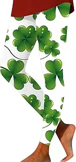 [Generic] St. Patrick's Day Leggings Running Pants Funny Graphic Print Lucky Leaf Print Irish Tights St Patricks Day Yoga Pants