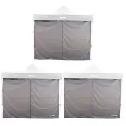 3x Adventure Kings Gazebo Side Wall 2.85x2.85m Waterproof 210D Waterproof Polyester