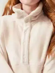 Recover Cozy Snap Front Sweatshirt NWT Small Color Chantilly Cream