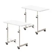 NNEAGS 2X 40x80cm White Bedside Table Movable Bedroom Desk Student Computer Tabl