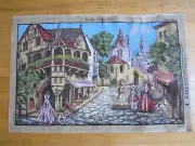 Vtg- New Large Unfinished European Needlepoint Tapestry Canvas