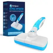 PetLovers EzSlicker Self-Cleaning Brush - Dog Brush for Shedding Gentle Slick