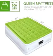 Queen Size Air Mattress with Built in Pump Raised Inflatable Bed Heavy Duty NEW