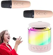 Portable Karaoke Machine | Singing Speaker,Karaoke Machine for Adults Kids Speaker with Wireless Microphones and Light for Parties