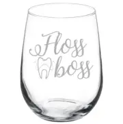 Floss Boss Dentist Dental Hygienist Stemmed / Stemless Wine Glass