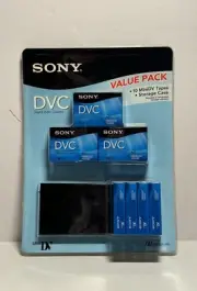 SONY DVC60 Mini DV Premium Tape 10 Pack w/ Storage Case DVM60PRR New In Package