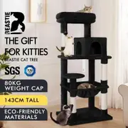 BEASTIE Cat Tree Scratching Post Scratcher Tower Condo House Furniture Wood 143 Black