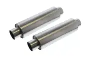HI PERFORMANCE FREE FLOW 304 STAINLESS STEEL 21" GLASSPACKS MUFFLERS 2.5" PAIR