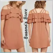 NWT BCBG MAXAZRIA SIZE XXS CHELSEY COLD-SHOULDER MINI SHIFT DRESS $228.00