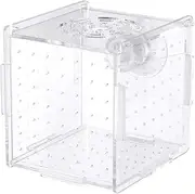 Acrylic Fish Breeding Box, 10x10x10cm Transparent Aquarium Isolation Box with Suction Cup