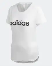 adidas T Shirt Womens Climalite Design to Move Gym Tee White Small or Medium