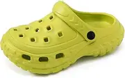 [ihinzry] Kids Cute Clogs Toddler Gardener Shoes Summer Mules Clog Slip on tyre Sandals Outdoor Slippers, Green, 5-6 Big Kid