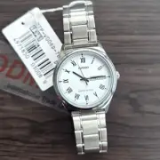 Casio MTP-V006D-7BDF Analog Silver Metal Band White Men Watch Original New