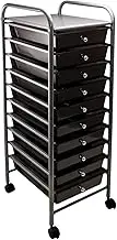 Storage Studios Home Center Rolling Cart W/10 Drawers-15.25"X37.5"X13" Smoke